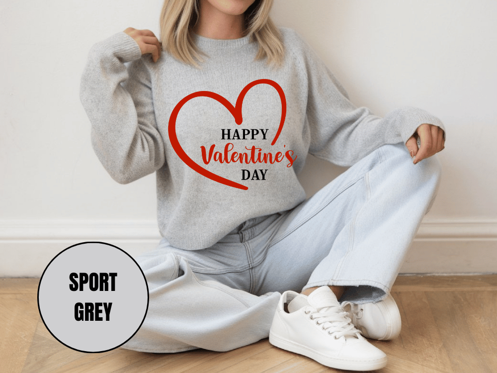 "Happy Valentine Days" Valentine's Day Sweatshirt, (Gildan 18000) VD019