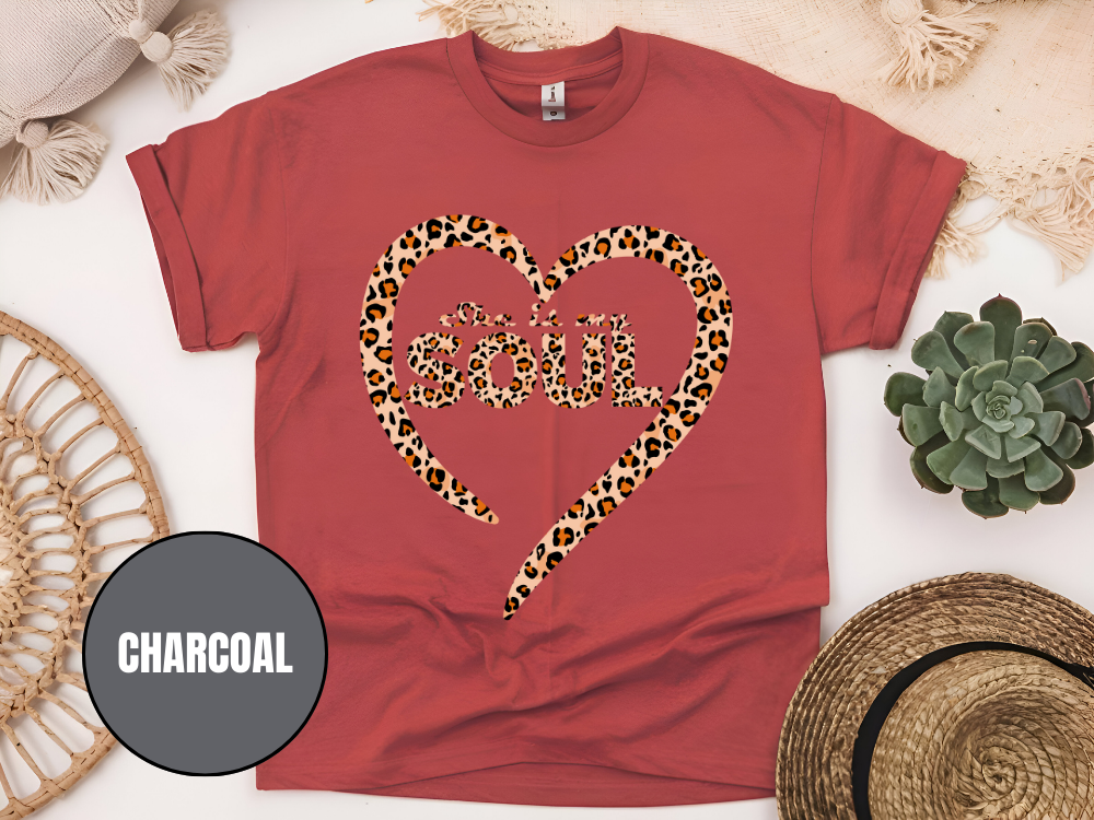 "She Is My Soul Leopard Design" T-Shirt, (Gildan 5000) VD080