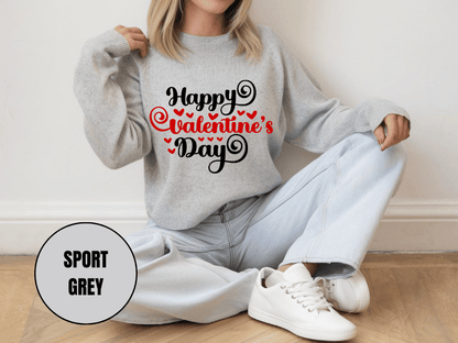 "Happy Valentine's Day" Valentine's Day Sweatshirt, (Gildan 18000) VD008