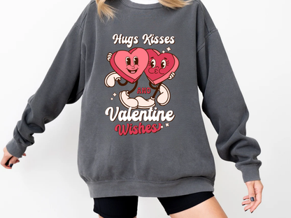 "Hugs Kisses And Valentine Wishes" Valentine's Day (Comfort Color) VDS044