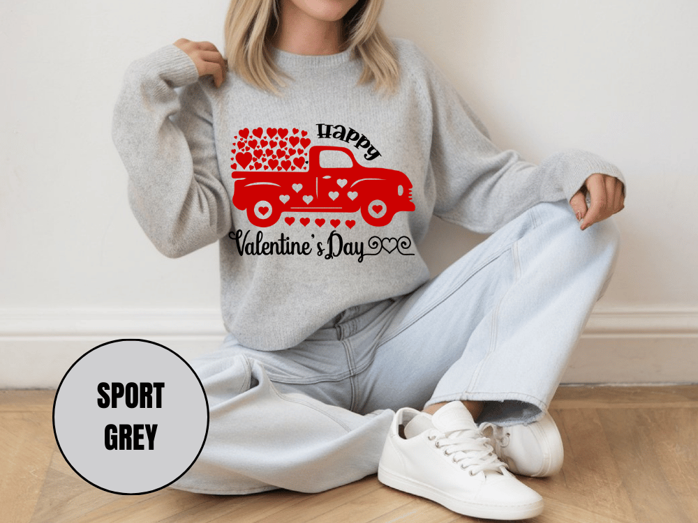 "Happy Valentine's Day" Valentine's Day Sweatshirt, (Gildan 18000) VD006