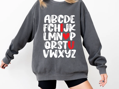 "Alphabet Valentine's Day" Valentine's Day (Comfort Color) VDS011