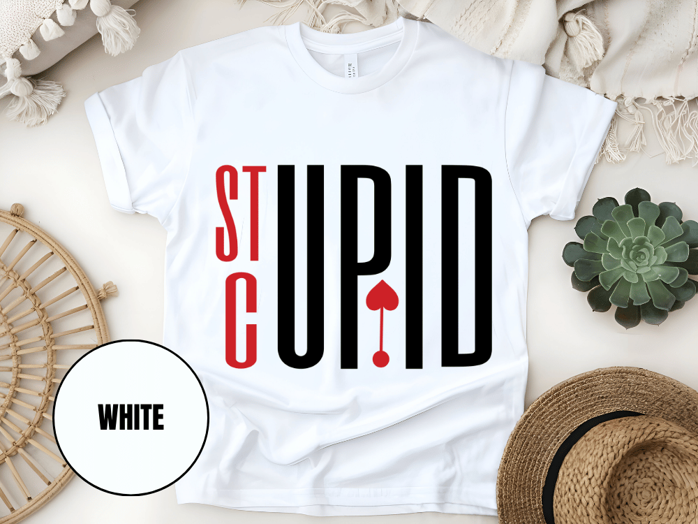 "Stupid Cupid, Valentine's Day" T-Shirt, (Gildan 5000) VD029