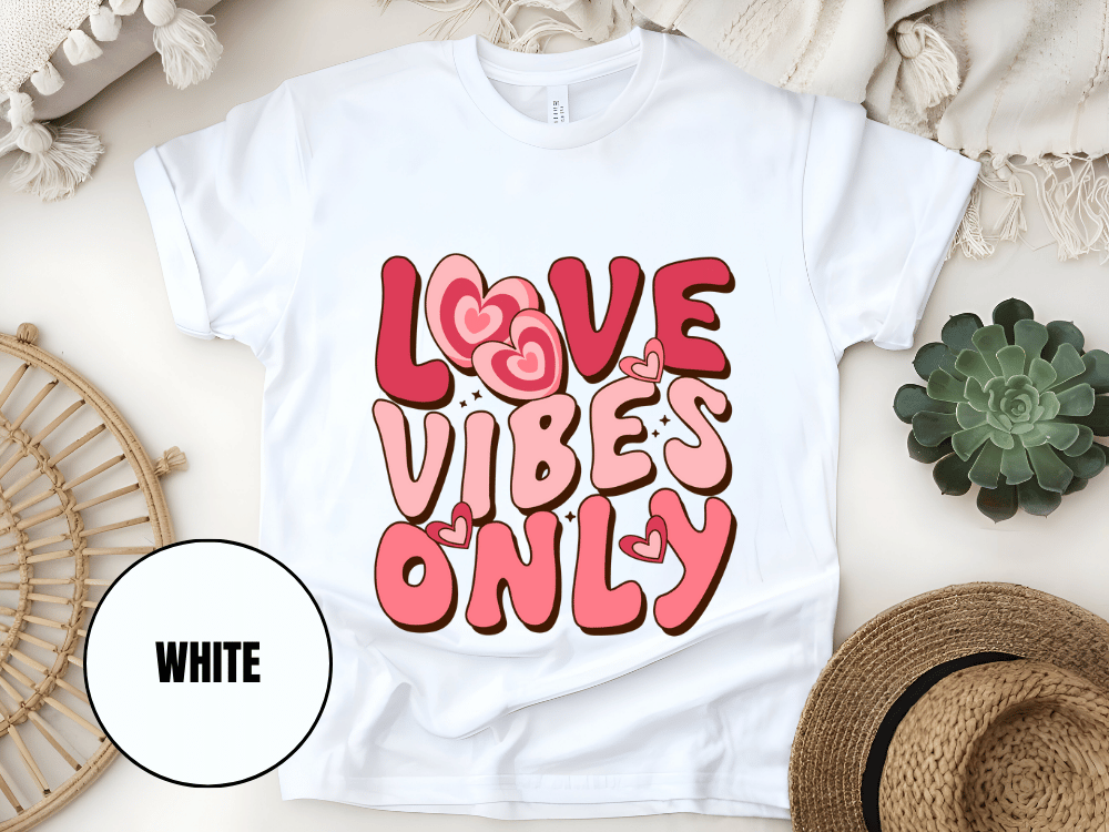 "Love Vibes Only , Valentine's Day" T-Shirt, (Gildan 5000) VD047