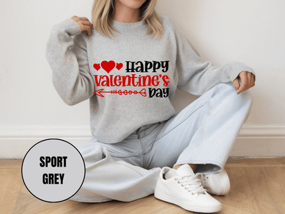 "Happy Valentine's Day" Valentine's Day Sweatshirt, (Gildan 18000) VD009