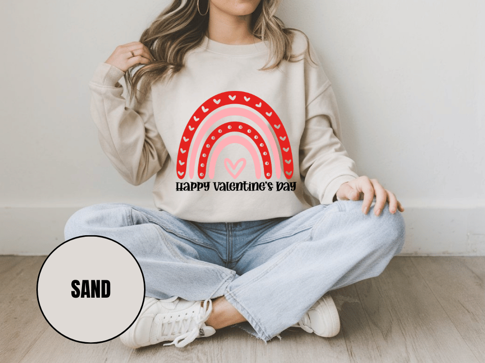 "Happy Valentine's Day" Valentine's Day Sweatshirt, (Gildan 18000) VD005