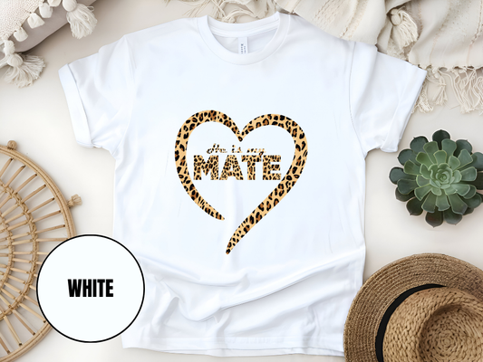 "He Is My Mate Leopard Design" T-Shirt, (Gildan 5000) VD077