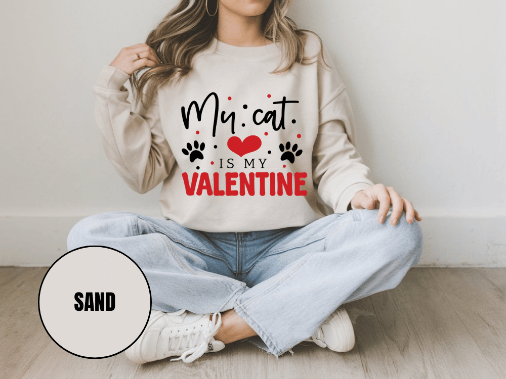 "My Cat is My Valentine", Valentine's Day (Gildan 18000) VD039