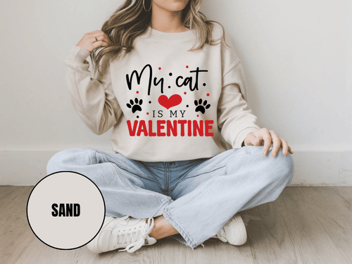 "My Cat is My Valentine", Valentine's Day (Gildan 18000) VD039