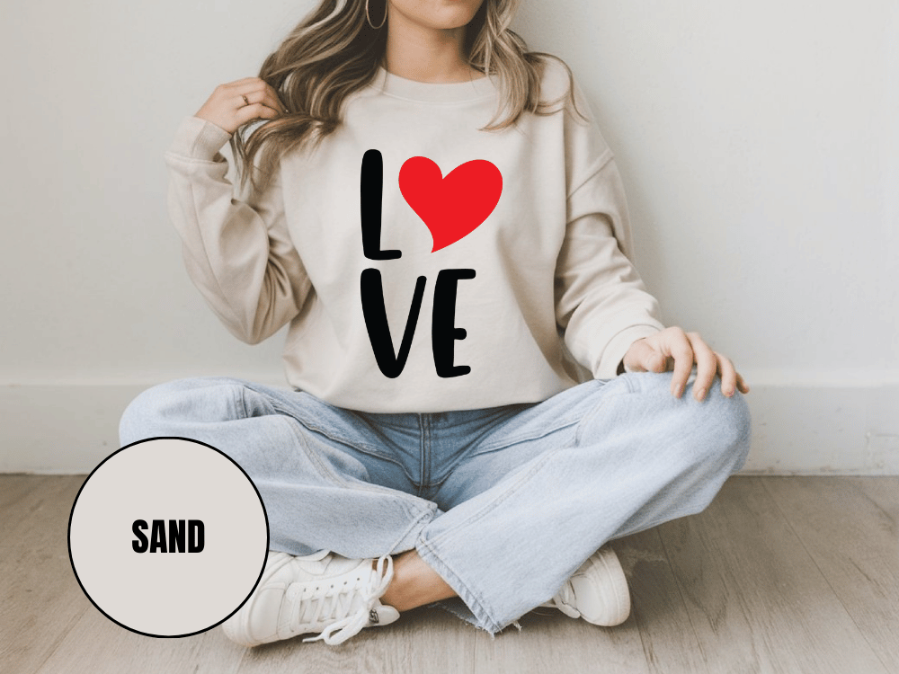 "Love" Valentine's Day Sweatshirt, (Gildan 18000) VD013