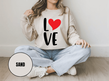"Love" Valentine's Day Sweatshirt, (Gildan 18000) VD013