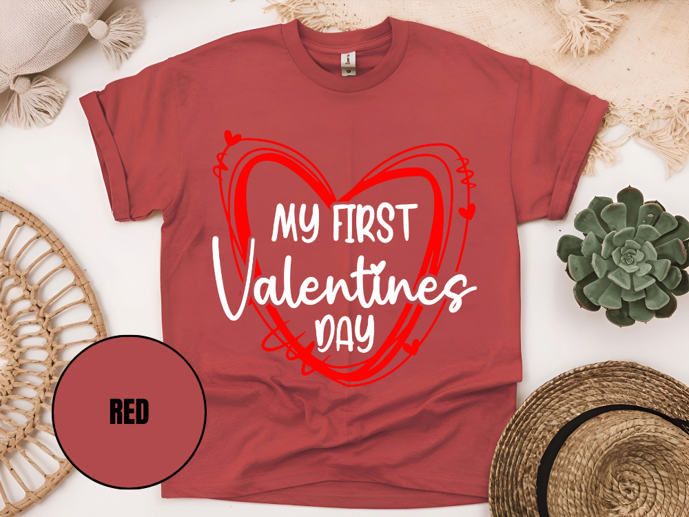 "My First Valentine's day, Valentine's Day" T-Shirt, (Gildan 5000) VD058