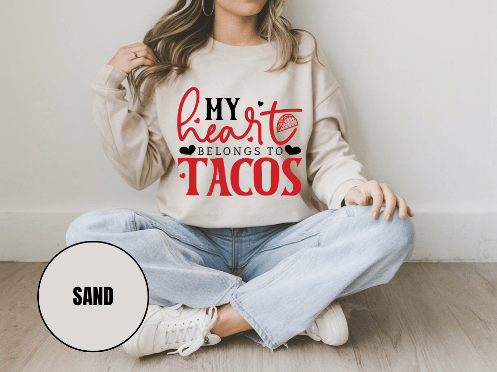 "My Heart Belongs to Tacos", Valentine's Day (Gildan 18000) VD033