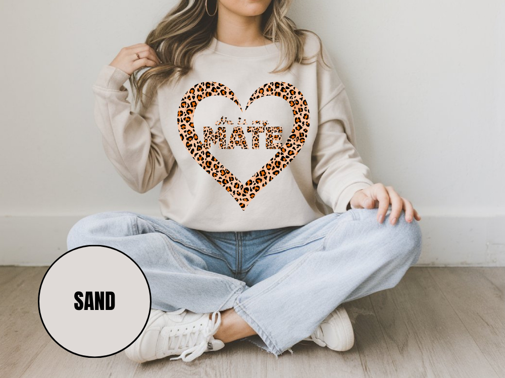 "He Is My Mate Leopard Design" Valentine's Day (Gildan 18000) VD069