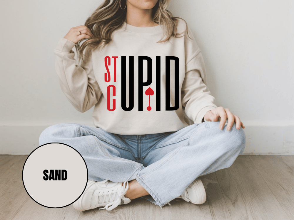 "Stupid Cupid", Valentine's Day (Gildan 18000) VD029