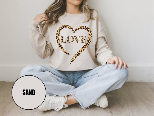 "Love Leopard Design" Valentine's Day (Gildan 18000) VD076