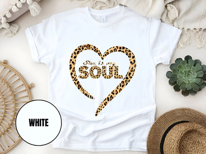 "She Is My Soul Leopard Design" T-Shirt, (Gildan 5000) VD079