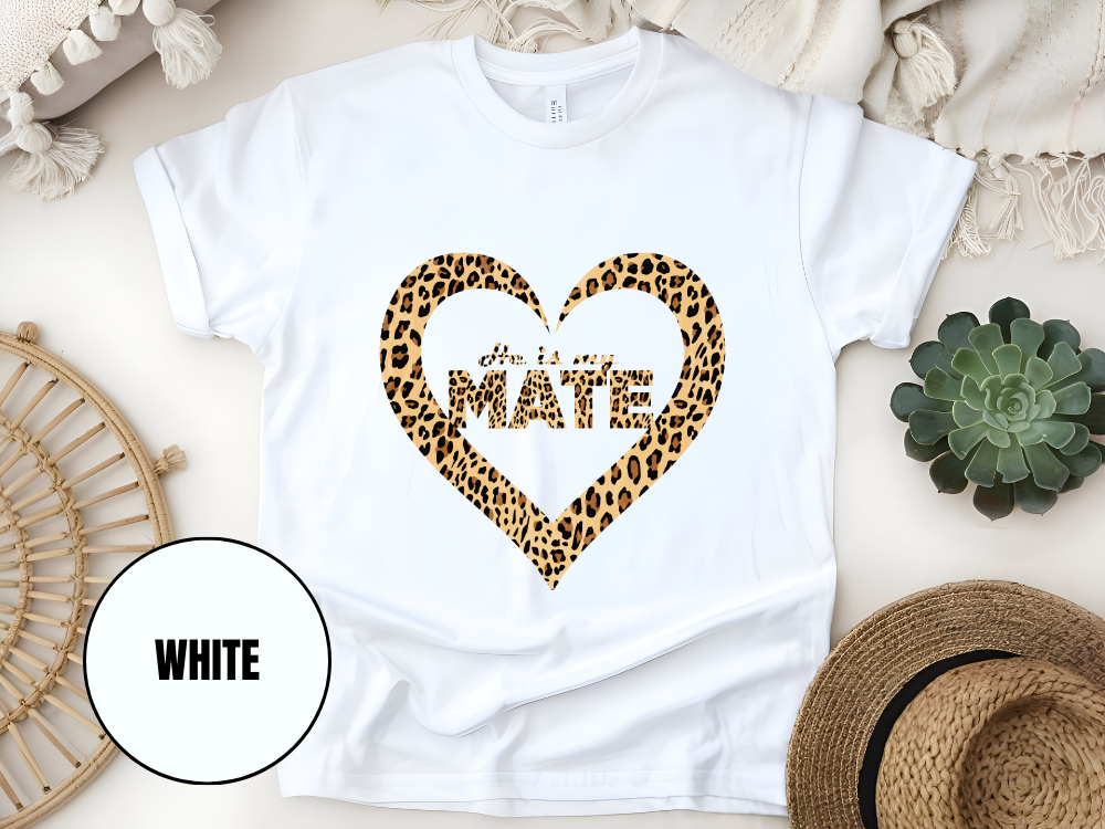 "He Is My Mate Leopard Design" T-Shirt, (Gildan 5000) VD070