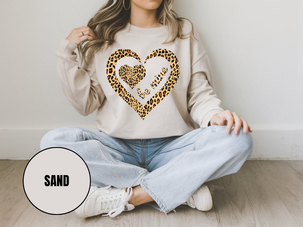 "Be Mine Leopard Design" Valentine's Day (Gildan 18000) VD067