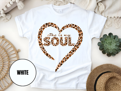 "She Is My Soul Leopard Design" T-Shirt, (Gildan 5000) VD080