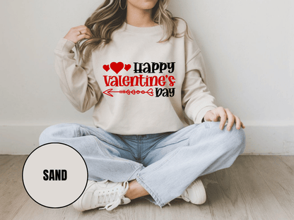 "Happy Valentine's Day" Valentine's Day Sweatshirt, (Gildan 18000) VD009