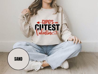 "Cupid's Cutest Valentine" Valentine's Day Sweatshirt, (Gildan 18000) VD018