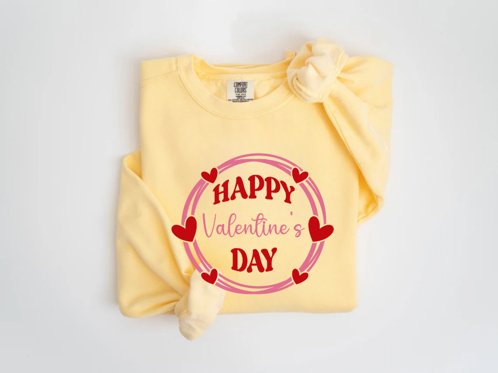 "Happy Valentine's Day" Valentine's Day (Comfort Color) VDS064