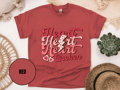 "Heart Heart Heart Broken, Valentine's Day" T-Shirt, (Gildan 5000) VD041