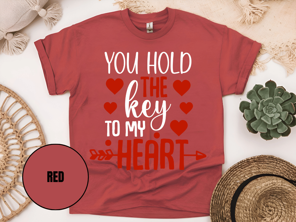"You Hold the Key to My Heart, Valentine's Day" T-Shirt, (Gildan 5000) VD026