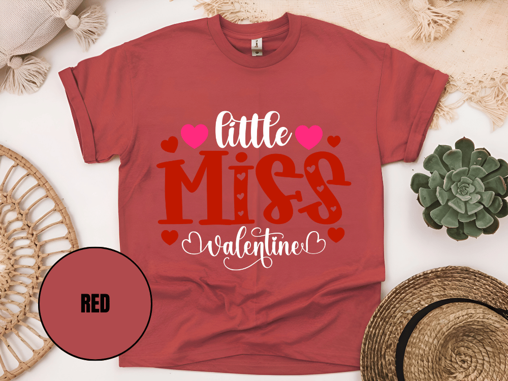 "Little Miss Valentine, Valentine's day" T-Shirt, (Gildan 5000) VD022