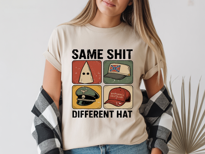 Same Shit Different Hat T Shirt, Anti Trump Political Tshirt, Funny Protest Graphic Tee, (Gildan 5000) VD00101