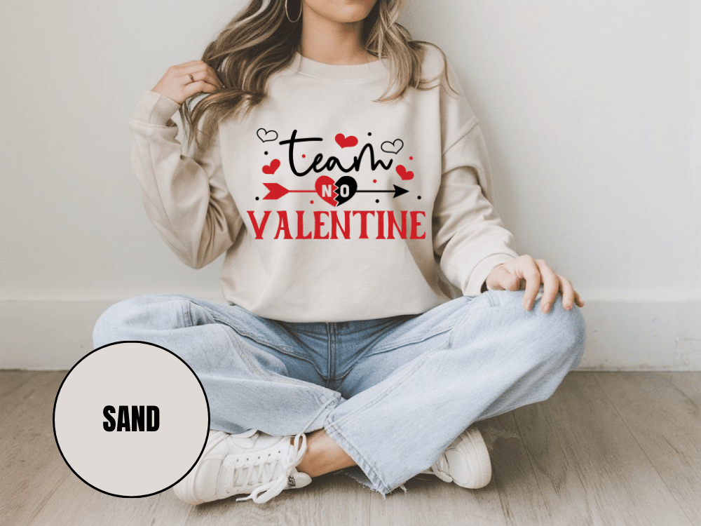 "Team No Valentine", Valentine's Day (Gildan 18000) VD031