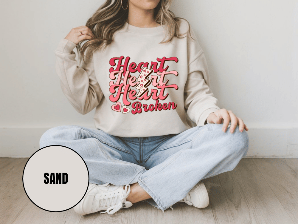 "Heart Heart heart Broken", Valentine's Day (Gildan 18000) VD041