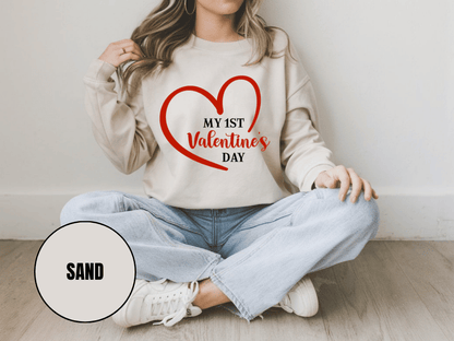 "My First Valentine's Day" Valentine's Day Sweatshirt, (Gildan 18000) VD023