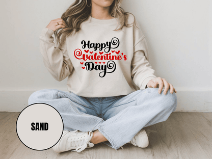 "Happy Valentine's Day" Valentine's Day Sweatshirt, (Gildan 18000) VD008