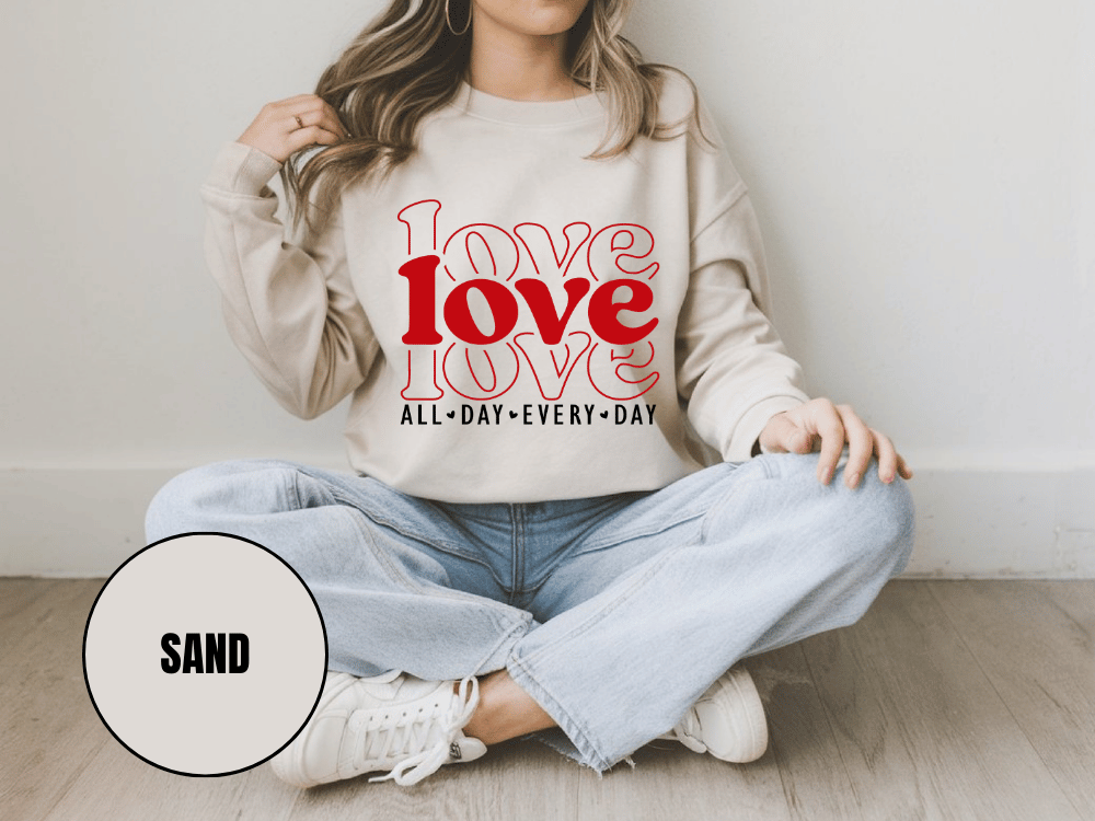 "Love Love Love" Valentine's Day (Gildan 18000) VD061