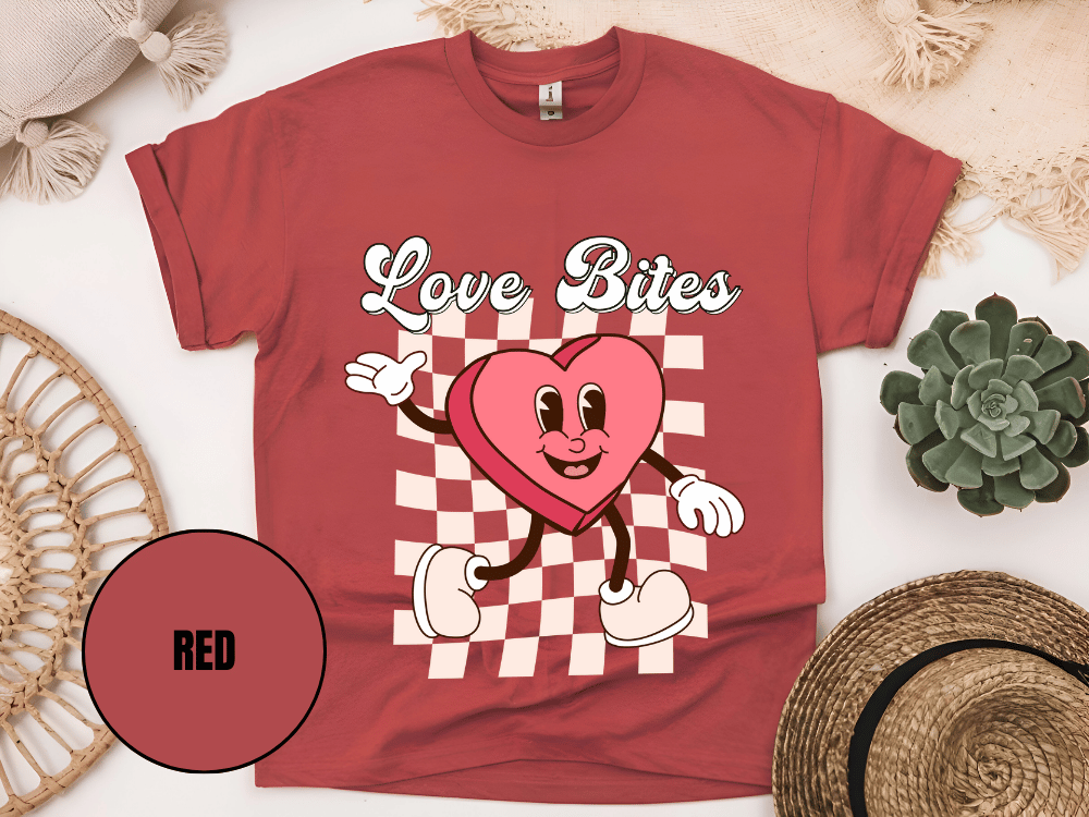 "Love Bites , Valentine's Day" T-Shirt, (Gildan 5000) VD046