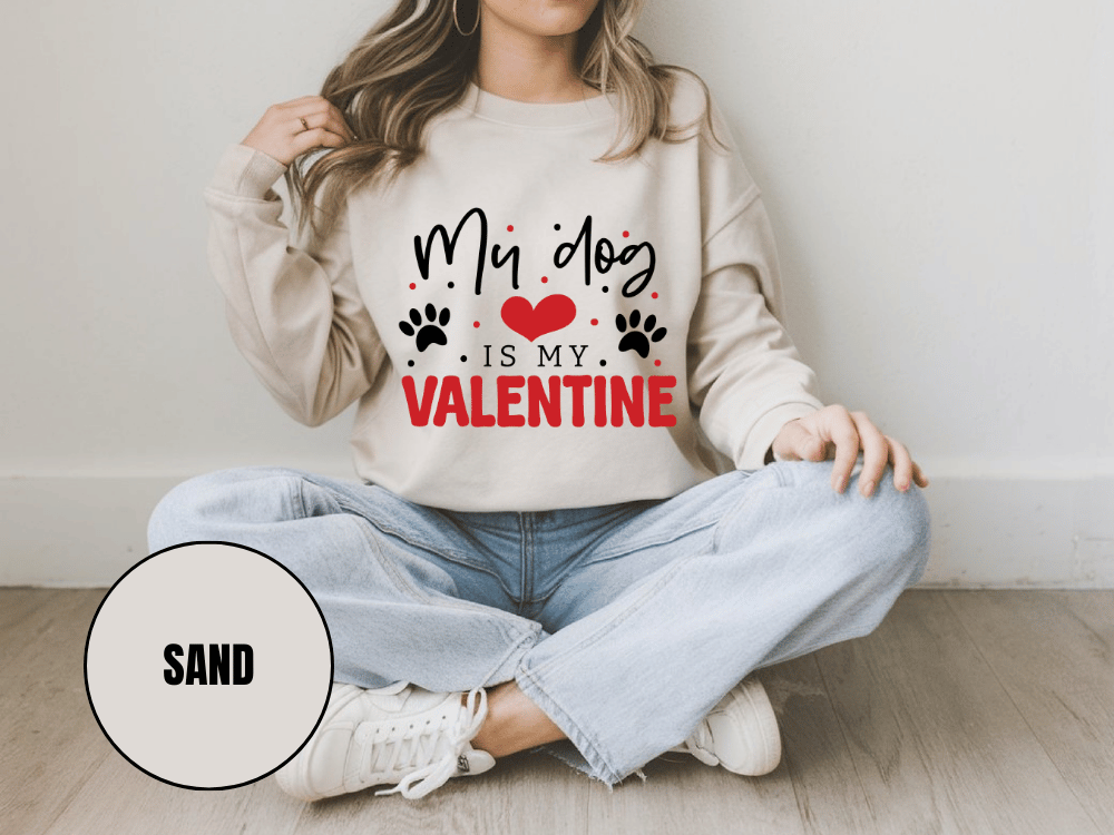 "My Dog is My Valentine", Valentine's Day (Gildan 18000) VD038