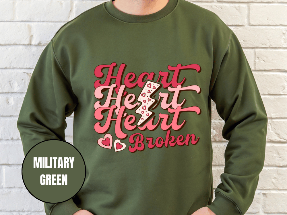 "Heart Heart heart Broken", Valentine's Day (Gildan 18000) VD041