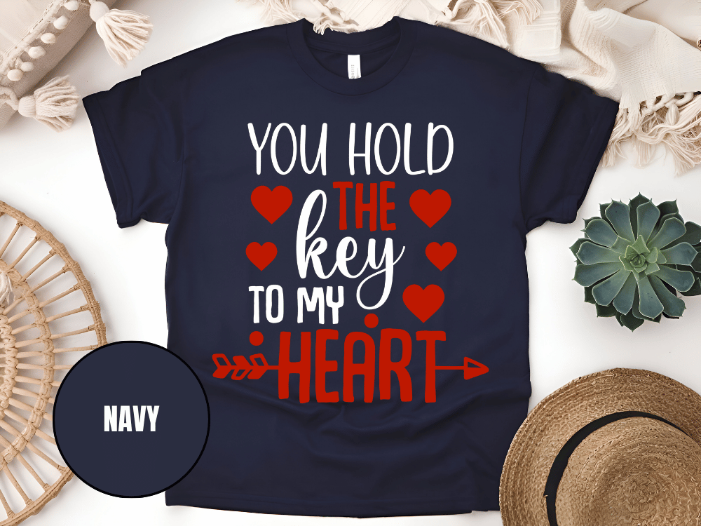 "You Hold the Key to My Heart, Valentine's Day" T-Shirt, (Gildan 5000) VD026