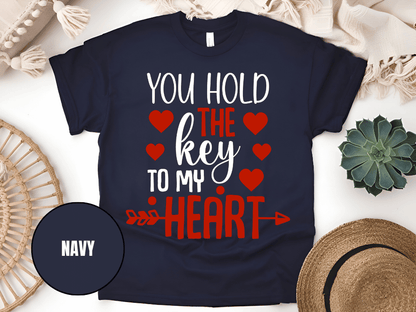 "You Hold the Key to My Heart, Valentine's Day" T-Shirt, (Gildan 5000) VD026