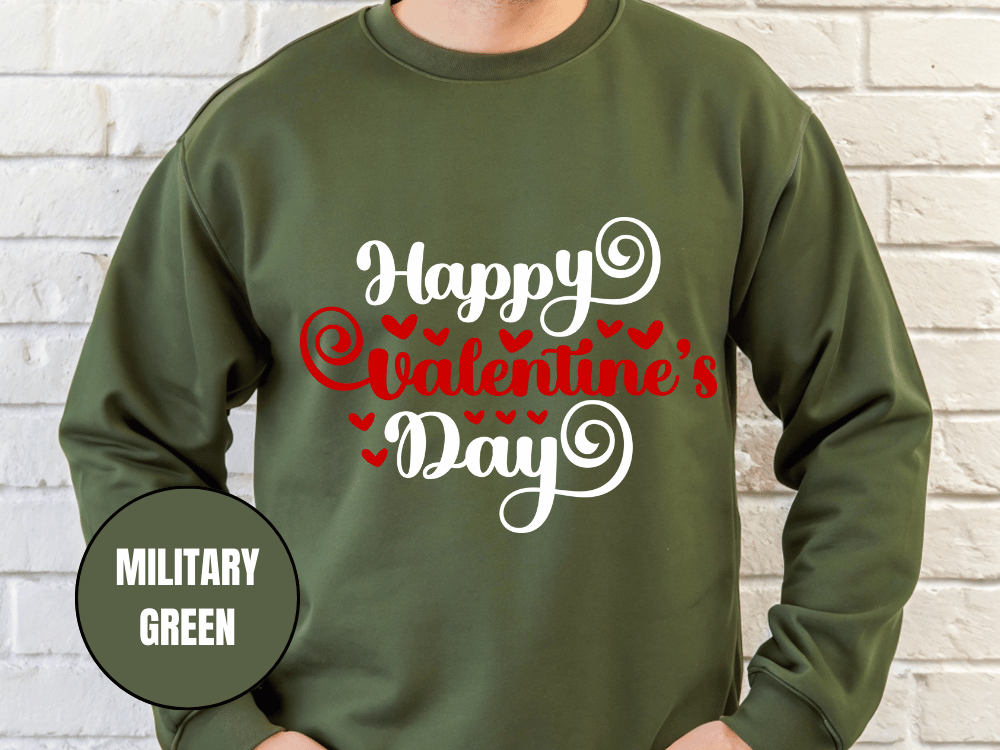 "Happy Valentine's Day" Valentine's Day Sweatshirt, (Gildan 18000) VD008