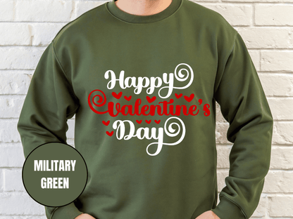 "Happy Valentine's Day" Valentine's Day Sweatshirt, (Gildan 18000) VD008