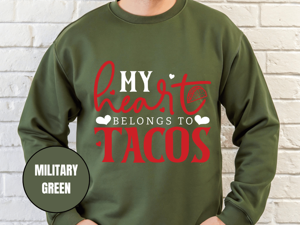 "My Heart Belongs to Tacos", Valentine's Day (Gildan 18000) VD033