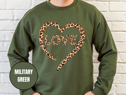 "Love Leopard Design" Valentine's Day (Gildan 18000) VD073