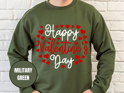 "Happy Valentine's Day" Valentine's Day Sweatshirt, (Gildan 18000) VD010