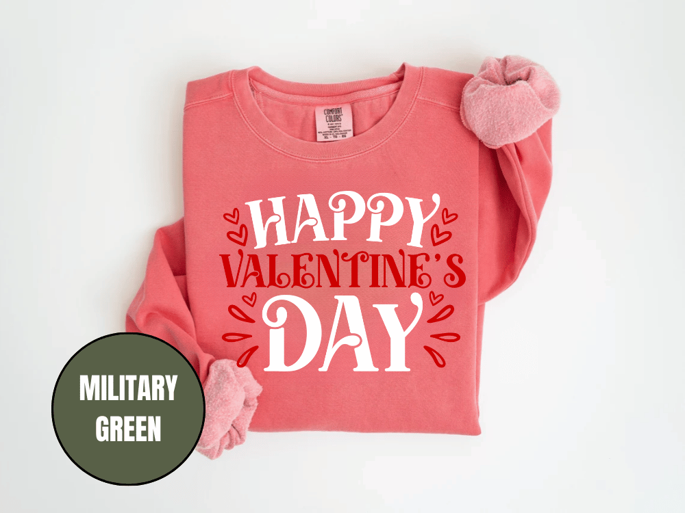 "Happy Valentine's Day" Valentine's Day (Comfort Color) VDS004