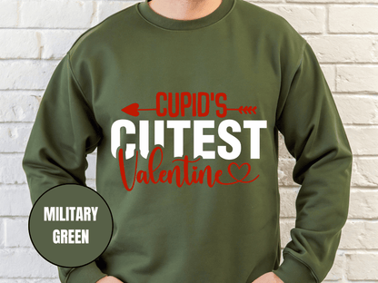 "Cupid's Cutest Valentine" Valentine's Day Sweatshirt, (Gildan 18000) VD018