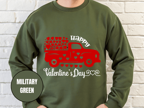 "Happy Valentine's Day" Valentine's Day Sweatshirt, (Gildan 18000) VD006
