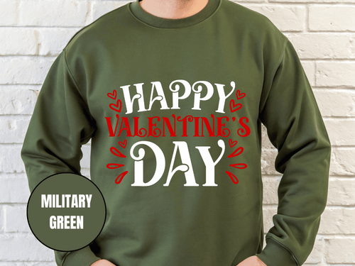 "Happy Valentine's Day" Valentine's Day Sweatshirt, (Gildan 18000) VD004